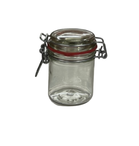 Drahtbügelglas 167 ml rund, mit Deckel und Dichtung